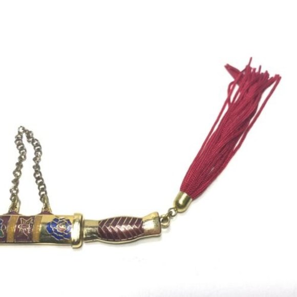 Vintage Miniature Oriental Sword Cloisonne Letter Opener - Etsy Vintage Chinese Cloisonne Letter Opener Miniature Kungfu Sword Tassel Birds Red